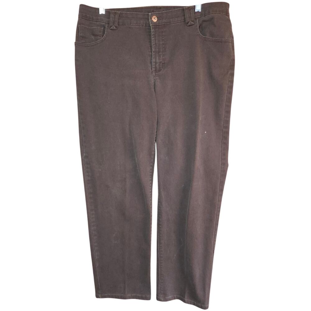Brown Cotton Blend Jeans Size 14 Short